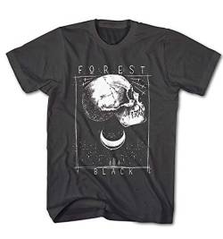 Herren T-Shirt Forest Black Skull Gothic von Monkey Print
