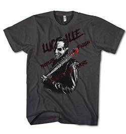 Herren T-Shirt Negan Totenkopf Saviors Walking Zombie Dead Lucille von Monkey Print