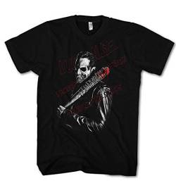 Herren T-Shirt Negan Totenkopf Saviors Walking Zombie Dead Lucille von Monkey Print