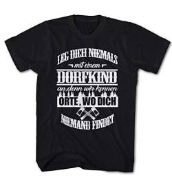 Herren T-Shirt Spruch Leg Dich Nicht mit einem Dorfkind an Fun von Monkey Print