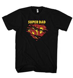 Herren T-Shirt Super Dad - Papa der Superman, Farbe:Schwarz, Größe:L von Monkey Print