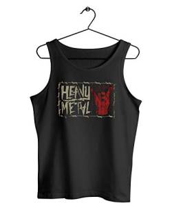 Herren Tank Top Muscle Shirt Heavy Metal Pommesgabel Rock Musik Fan, Farbe:Schwarz, Größe:XXL von Monkey Print