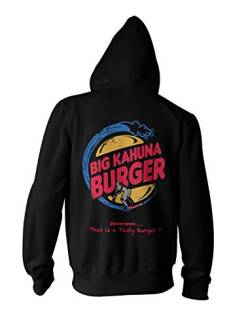 Herren Zipper Hoodie Big Kahuna Burger Fiction Movie Pulp, Farbe:Schwarz, Größe:L von Monkey Print