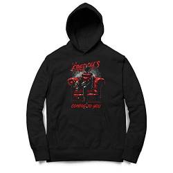 Monkey Print Herren Hoodie Kapuzenpullover 1.2. Freddy Kommt vorbei Nightmare, Farbe:Schwarz, Größe:XXL von Monkey Print