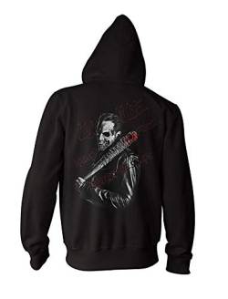 Monkey Print Herren Kapuzenpullover Zipper Negan Skull Saviors Walking Zombie Dead Lucille Hoodie von Monkey Print