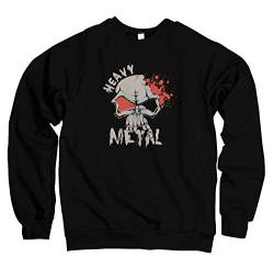 Monkey Print Herren Pullover Sweater Heavy Metal Metalhead Skull Musik Explosion, Farbe:Schwarz, Größe:XL von Monkey Print