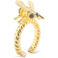 Monkimau Fingerring Damen Ring Bienen 18k Gold plattiert (Packung), 18 Karat vergoldet von Monkimau
