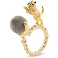 Monkimau Fingerring Damen Ring Katzen 18k Gold plattiert (Packung), 18 Karat vergoldet von Monkimau