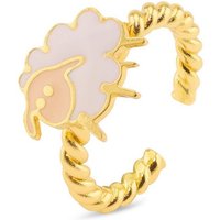 Monkimau Fingerring Damen Ring Schaf 18k Gold plattiert (Packung), 18 Karat vergoldet von Monkimau