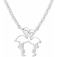 Monkimau Kette mit Anhänger Flamingo Halskette Damen Silber Schmuck (Packung) von Monkimau