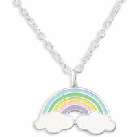 Monkimau Kette mit Anhänger Regenbogen Halskette Damen Silber Schmuck (Packung) von Monkimau