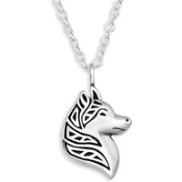 Monkimau Kette mit Anhänger Wolf Halskette aus 925 Silber (Packung) von Monkimau