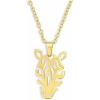 Monkimau Kette mit Anhänger Zebra Halskette Damen Silber Schmuck Gold (Packung) von Monkimau