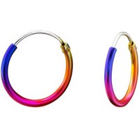 Monkimau Paar Creolen Regenbogen Creolen Ohrringe aus 925 Silber (Packung) von Monkimau