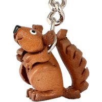 Monkimau Schlüsselanhänger Eichhörnchen Schlüsselanhänger Leder Tier Figur (Packung) von Monkimau