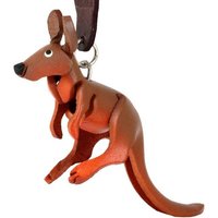 Monkimau Schlüsselanhänger Känguru Schlüsselanhänger Leder Tier Figur (Packung) von Monkimau