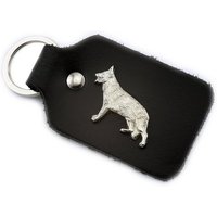 Monkimau Schlüsselanhänger Schäferhund Schlüsselanhänger aus Leder (Packung) von Monkimau