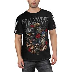 3D Lustiges T-Shirt H*Ollywood Rap Rock Band Undead Neuheit T-Shirts Streetwear, Schwarz , XL von Monking