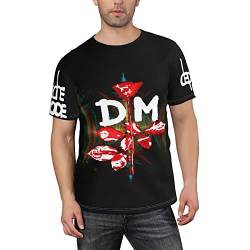 Lustiges 3D-T-Shirt, Depeche-Modus-Band, Neuheit T-Shirts Streetwear, Schwarz , L von Monking