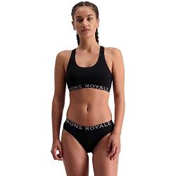 Mons Royale W Sierra Sports Bra Schwarz - Merino Sportiver unterstützender Damen Merino Sport BH, Größe L - Farbe Black von Mons Royale