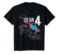 Kinder 4 jahre Junge Mädchen Geburtstag Shirt Monster Truck T-Shirt von Monster Truck Geburtstag T-Shirt