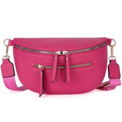 Montana West Umhängetasche für Damen, Designer-Schultertasche mit verstellbarem Riemen, Knallpink (Hot Pink), Medium von Montana West