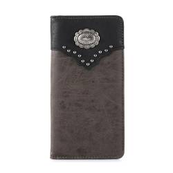 Montana West Western Wallet American Pride Hair-On Echtes Leder Lone Star Collection Geprägtes Blumenmuster Geldbörse für Herren, 609 Kaffee von Montana West