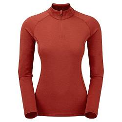 Montane Damen Dart Zip Neck T-Shirt, Uluru Red, 42 von Montane