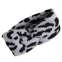 Häkelhaarbänder, gestricktes Leopardenmuster, elastisch, für Kopfwickel, breite Turban-Stirnbänder, rutschfest, geknotetes Haarband, Leoparden-Haarband, geknotetes Haarband von Montesy