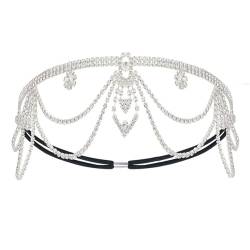 Party-Stirnband, dekoratives Diamant-Stirnband, elegantes Stirnband, ComingOfAge Zeremonie, Charm-Haarkette, Haarschmuck von Montesy