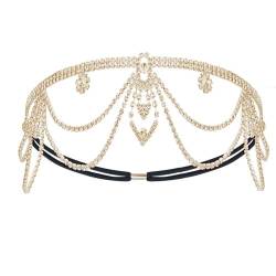 Party-Stirnband, dekoratives Diamant-Stirnband, elegantes Stirnband, ComingOfAge Zeremonie, Charm-Haarkette, Haarschmuck von Montesy