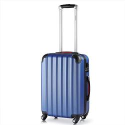 Monzana® Koffer Baseline Handgepäck ABS Hard Case Gehäuse gummierte Rollen Teleskopgriff Zahlenschloss Reisekoffer Hartschalenkoffer Trolley Navy L von Monzana