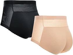 Moollyfox 2PCS Damen Shapewear Unterhose Bauchweg,Eng Butt Lifter Unterhose Push Up Po Höschen Padded Miederhose Underwear,Figurformende Nahtlose Body Shaping (as3, Alpha, l, Regular, Regular) von Moollyfox