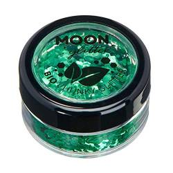 Biologisch abbaubarer Öko-Glitter von Moon Glitter - 100% kosmetischer Bio-Glitter für Gesicht, Körper, Nägel, Haare und Lippen - 3g - Grün von Moon Glitter