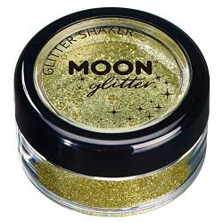 Fein Glitterstreuer von Moon Glitter - 100% kosmetische Glitzer für Gesicht, Körper, Nägel, Haare und Lippen - 5g - Gold von Moon Glitter