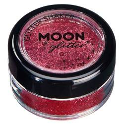 Fein Glitterstreuer von Moon Glitter - 100% kosmetische Glitzer für Gesicht, Körper, Nägel, Haare und Lippen - 5g - Rot von Moon Glitter