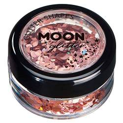 Holographische Glitzer-Formen von Moon Glitter - 100% kosmetische Glitzer für Gesicht, Körper, Nägel, Haare und Lippen - 3g - Roségold von Moon Glitter
