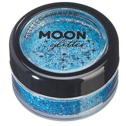 Holographische Glitzer Shaker von Moon Glitter - 100% kosmetischer Glitzer für Gesicht, Körper, Nägel, Haare und Lippen - 5gr - Blau von Moon Glitter