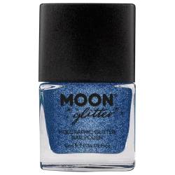 Holographischer Glitzer Nagellack von Moon Glitter - 10ml - Blau von Moon Glitter