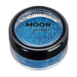Klassischer ultrafeiner Glitter-Staub von Moon Glitter - 100% kosmetische Glitzer für Gesicht, Körper, Nägel, Haare und Lippen - 5g - Blau von Moon Glitter
