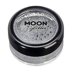 Klassischer ultrafeiner Glitter-Staub von Moon Glitter - 100% kosmetische Glitzer für Gesicht, Körper, Nägel, Haare und Lippen - 5g - Silber von Moon Glitter