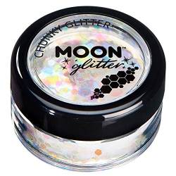 Schillernder grober Glitzer von Moon Glitter - 100% kosmetische Glitzer für Gesicht, Körper, Nägel, Haare und Lippen - 3g - Weiß von Moon Glitter