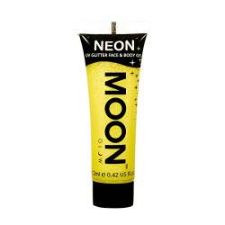 Moon Glow, Neon-UV-Glitzer-Gesichts- und Körpergel, 12 ml, Glitzer-Gesichtsfarbe (Gelb) von Moon Glow