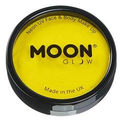 Moon Glow Pro Intensiv Neon UV-Gesichts- und Körperbemalung in Kuchentöpfen, professionelles Gesichtsbemalungs-Make-up auf Wasserbasis für Erwachsene und Kinder, 36 g (Intensives Gelb) von Moon Glow