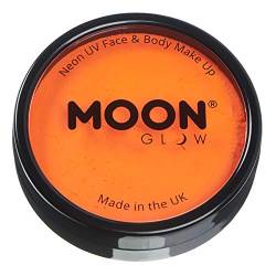 Moon Glow Pro Intensiv Neon UV-Gesichts- und Körperbemalung in Kuchentöpfen, professionelles Gesichtsbemalungs-Make-up auf Wasserbasis für Erwachsene und Kinder, 36 g (Intensives Orange) von Moon Glow