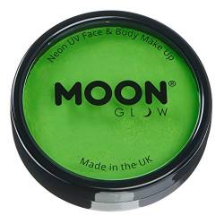 Moon Glow Pro Intensiv Neon UV-Gesichts- und Körperbemalung in Kuchentöpfen, professionelles Gesichtsbemalungs-Make-up auf Wasserbasis für Erwachsene und Kinder, 36 g (Intensivgrün) von Moon Glow