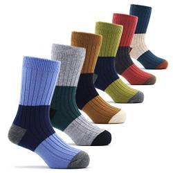 Moon Tree Jungen Wollsocken Kinder Warme Wintersocken Dicke Socken 6 Stück 27-30/5-7 Jahre von Moon Tree