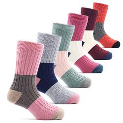 Moon Tree Mädchen Wollsocken Kinder Warme Wintersocken Dicke Socken 6 Stück 27-30/5-7 Jahre von Moon Tree