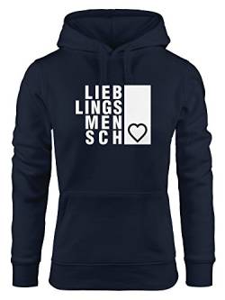 Damen Hoodie Lieblingsmensch, Sweatshirt mit Kapuze, Kapuzenpullover Neverless® Navy M von MoonWorks