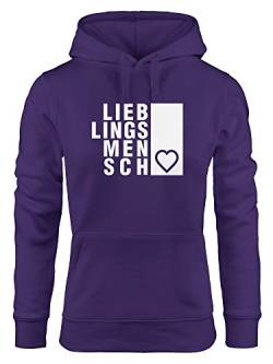 Damen Hoodie Lieblingsmensch, Sweatshirt mit Kapuze, Kapuzenpullover Neverless® lila S von MoonWorks